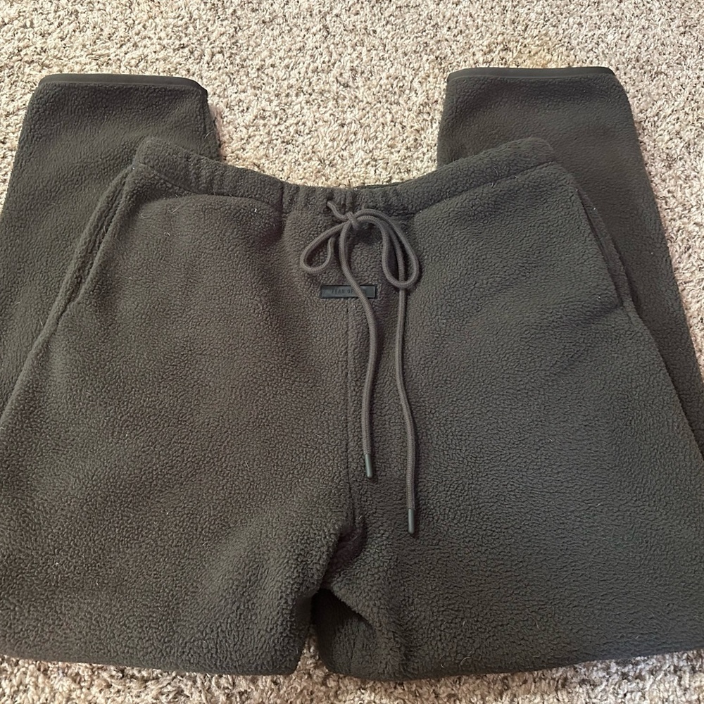 Fear of God Fleece Joggers in Army Green